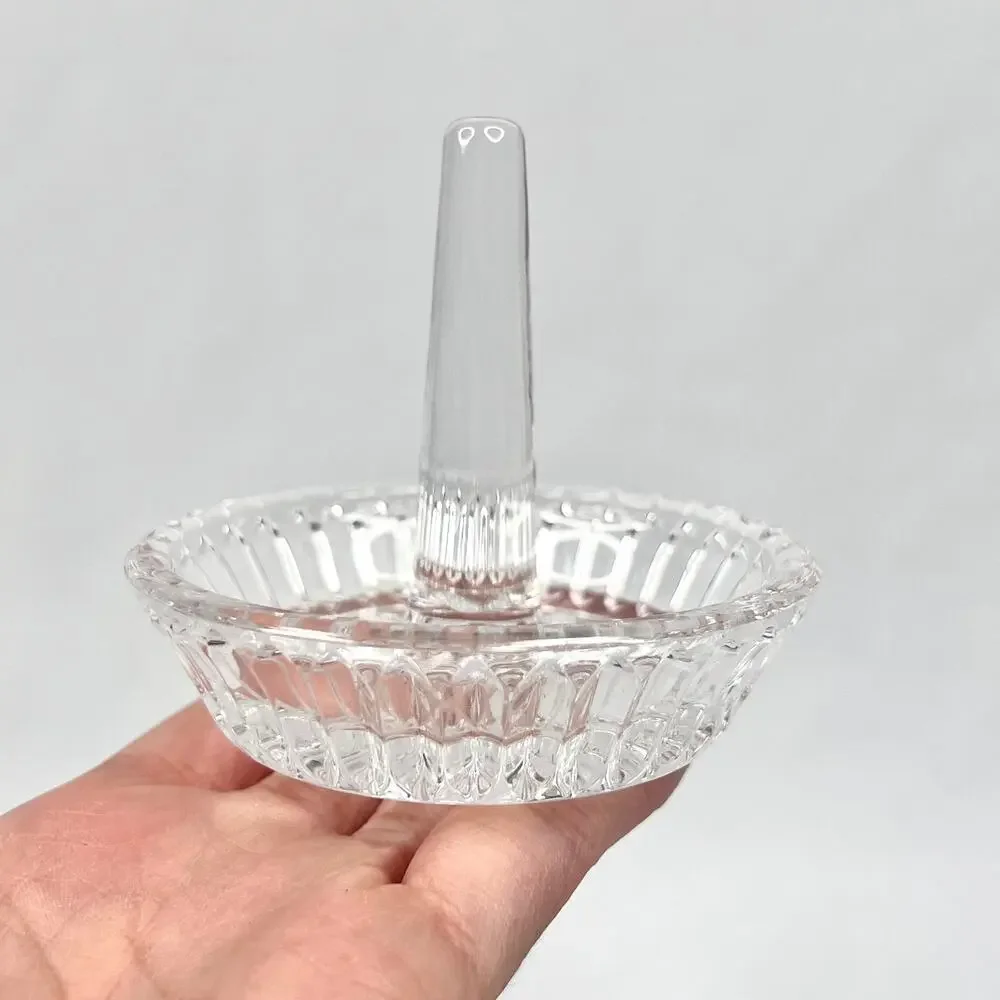 Vintage Faceted Glass Ring Holder/Dish